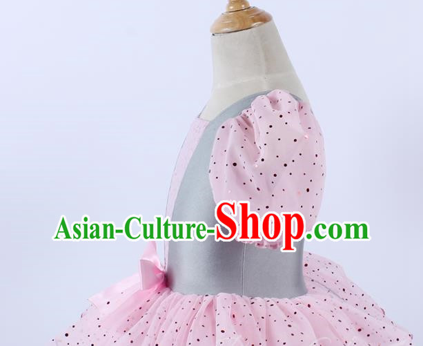 Children Sequined Gauze Skirt Ballet Powder Dance Skirt Tutu Skirt Performance Costume Performance Stage Costume