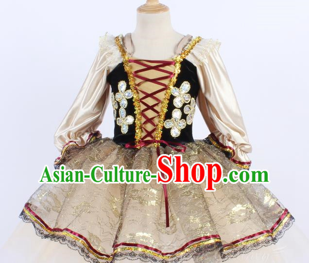 Lace Court Style Children Female Long And Short Ballet Dance Skirt Gauze Skirt Stage Performance Costume