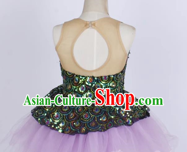 Children Princess Dress Mermaid Sequin Costume Stage Dress Fluffy Gauze Skirt