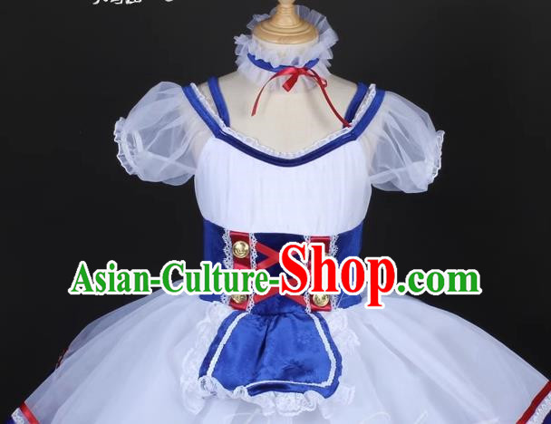 Children Girl Princess Dress Puff Sleeve Court Ballet Dance Skirt Stage Costume Performance Costume
