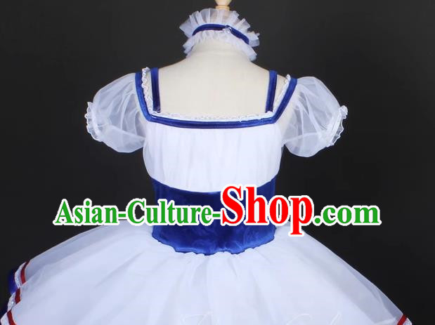 Children Girl Princess Dress Puff Sleeve Court Ballet Dance Skirt Stage Costume Performance Costume