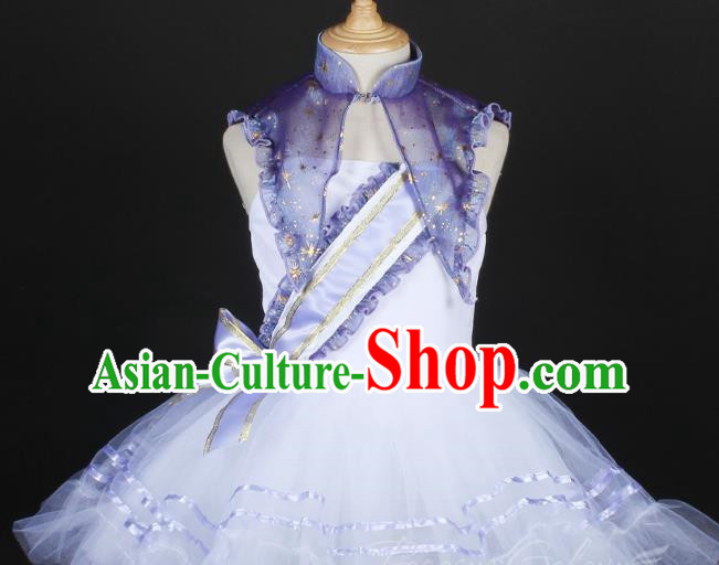 Children Spring And Summer Living Collar Princess Dress Performance Costumes Stage Costumes Event Costumes