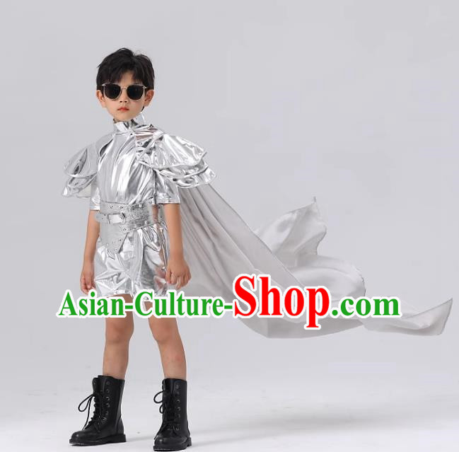 Boys Metaverse Technology Style Chasing Light Teenager Models Catwalk Fashion Children Car Models Show Trendy Clothes