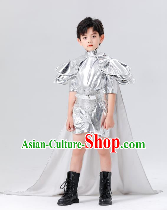 Boys Metaverse Technology Style Chasing Light Teenager Models Catwalk Fashion Children Car Models Show Trendy Clothes