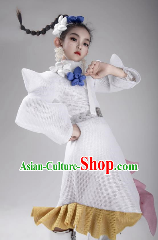 Girls Trendy Clothing Catwalk Competition Performance Clothing Hump Sleeve Dress