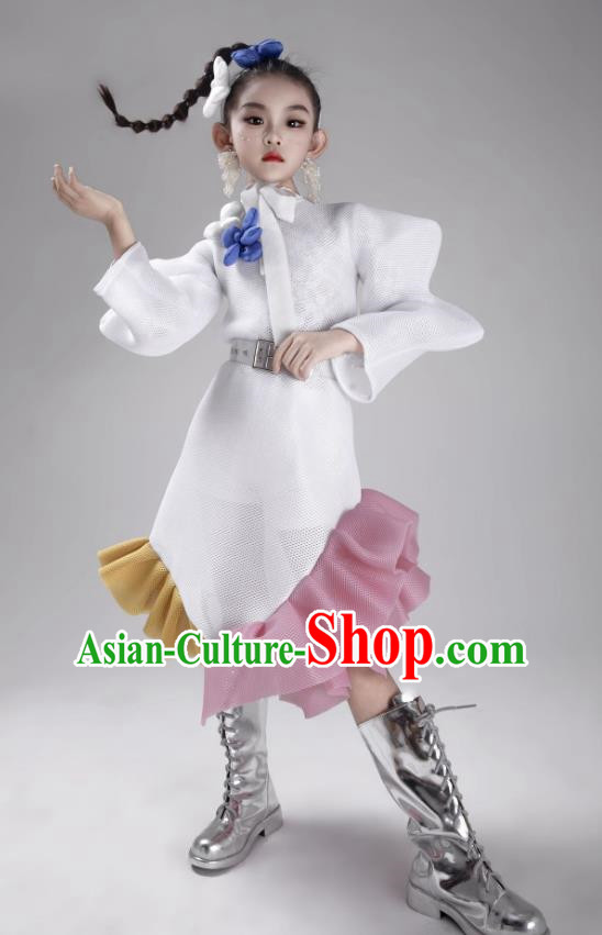 Girls Trendy Clothing Catwalk Competition Performance Clothing Hump Sleeve Dress