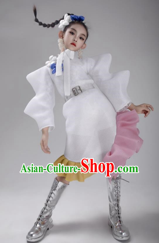 Girls Trendy Clothing Catwalk Competition Performance Clothing Hump Sleeve Dress