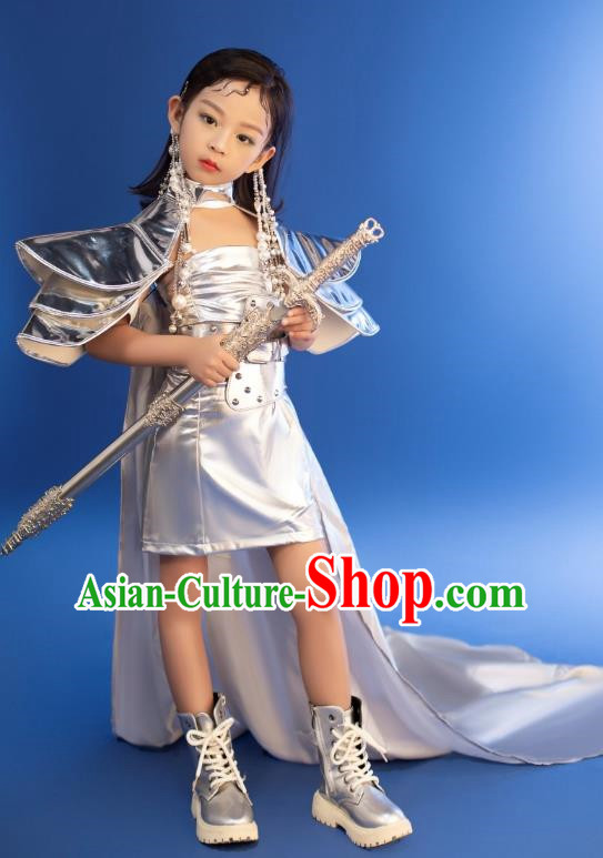 Girls Chinese Style Dress Metaverse Technology Trendy Clothing Punk Cool Catwalk Competition