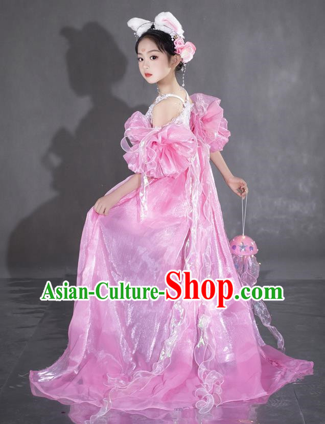 Girls Pink Fairy Dress Dress Spring Equinox Sea Of Flowers Catwalk Catwalk Sweet Dress