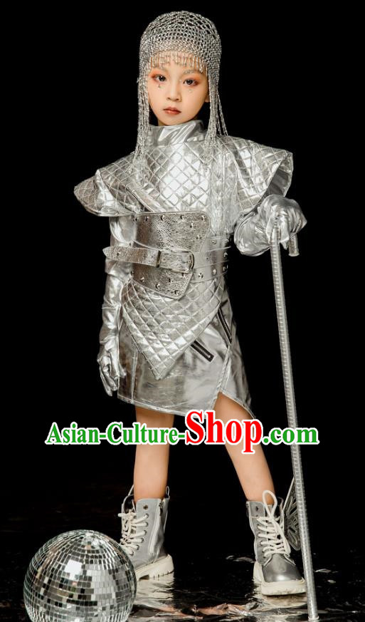 Children Catwalk Trendy Clothing T Stage Performance Competition Futuristic Sense Of Science And Technology Galaxy Creative Clothing