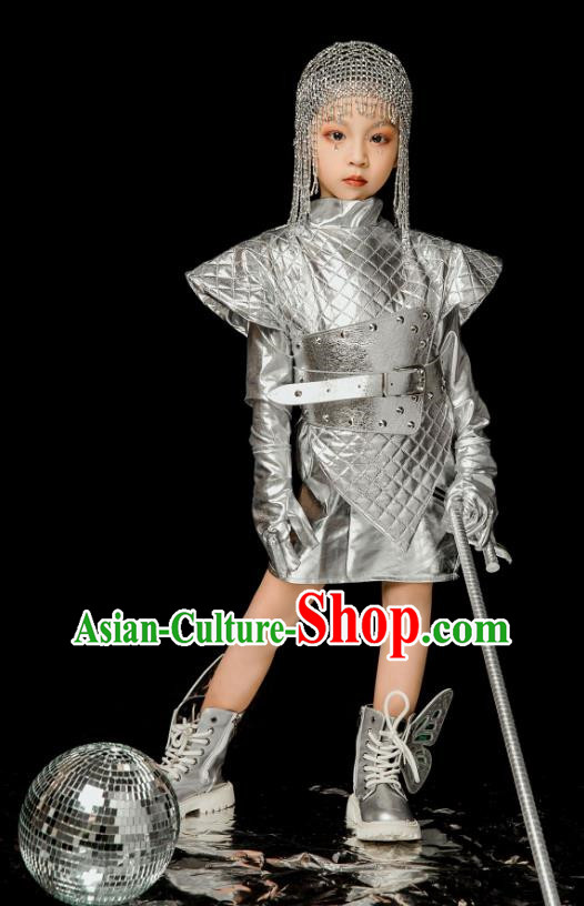 Children Catwalk Trendy Clothing T Stage Performance Competition Futuristic Sense Of Science And Technology Galaxy Creative Clothing
