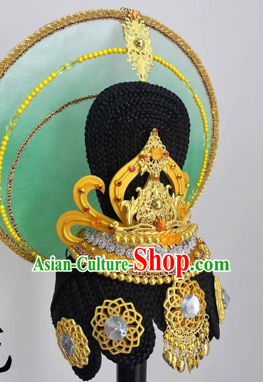 Chinese Classical Dance Dunhuang Dance Headdress Kaling Pinga Flying Performance Performance Headdress Retro Buddha Aperture Hair Ornament
