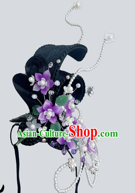 Flower God Dance Headgear Beijing Dance Academy Dance Stage Performance Wig Hair Accessories