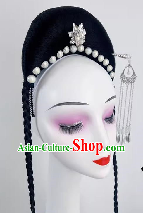 Chinese Classical Dance Headdress Caiwei Confucian Dance Drama Hair Comb Performance Costume Hair Ornament Hanfu Headdress Wig Bag Performance Headdress