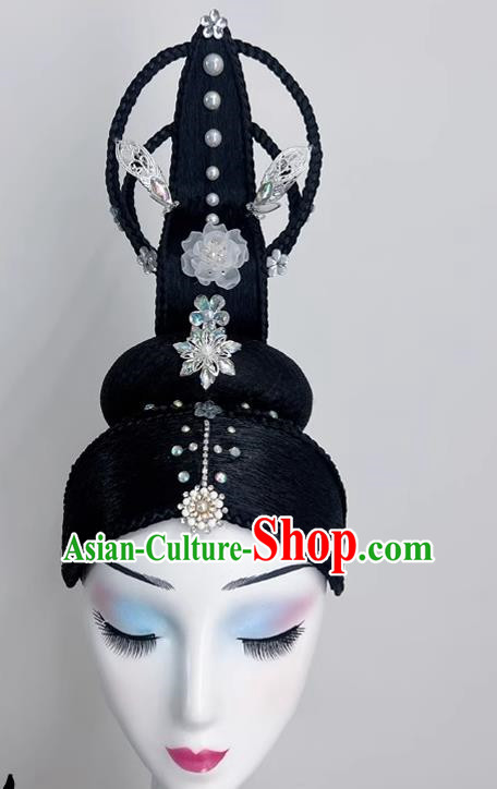 Chinese Classical Dance Headdress Dance Drama Yuren Zhaojun Costume Wig Hair Plays A Performance Drama Jewelry Headdress