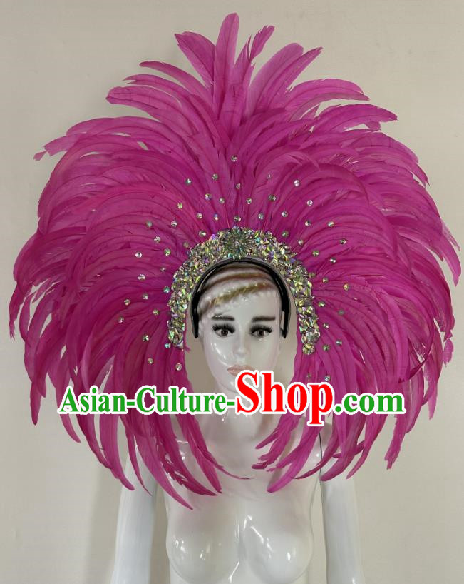 Opening Dance Performance Rose Red Feather Headdress Dance Team Samba Carnival Halloween