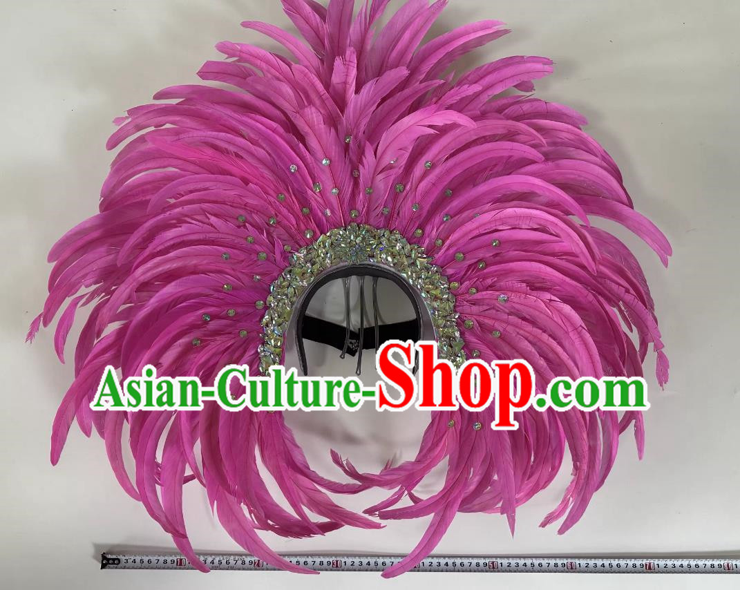 Opening Dance Performance Rose Red Feather Headdress Dance Team Samba Carnival Halloween