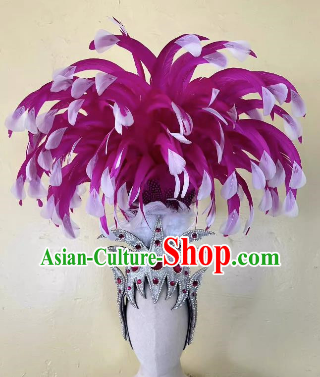 Rose Red Opening Dance Performance Feather Headdress Dance Team Samba Carnival Halloween