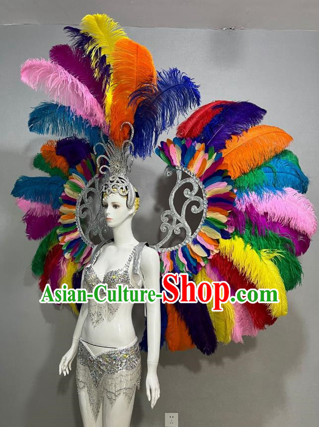 Color Opener Show Show Feather Headdress Dance Team Samba Costumes Carnival Halloween