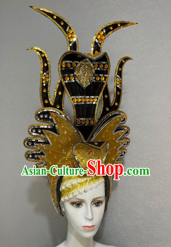 Chinese Style Opening Dance Performance Feather Headdress Dance Team Samba Costume Carnival Halloween