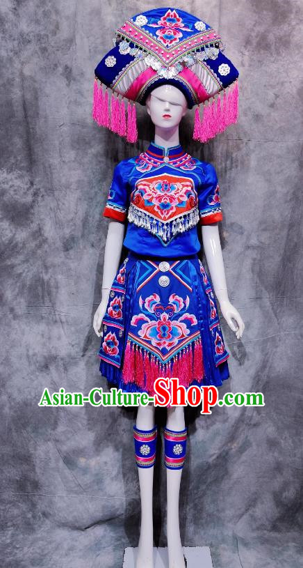 Zhuang Dance Costumes Minority Dresses March 3rd Performance Costumes