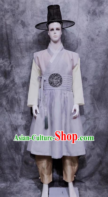 Korean Men National Costume Hanbok Traditional Performance Costume