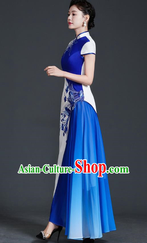 Top Catwalk Cheongsam Evening Dress Young Annual Meeting Model Team Temperament Costume