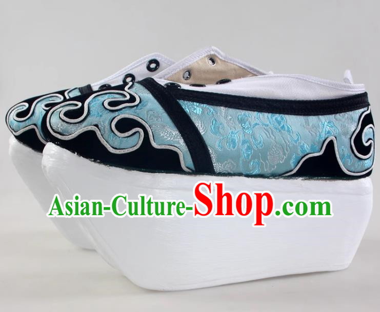 Light Blue Niche Shoes Cover Shoes Cloud Head Boots Shaoxing Opera Shoes Liang Shanbo Zhu Yingtai Stage Performance Performance Opera Ancient Costume