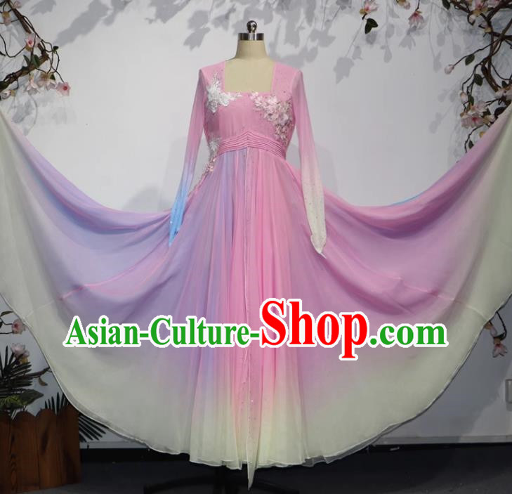 China Classical Dance Clothing Yunshang V. Performance Clothing Dance Clothing Female Art Examination Clothing Large Swing Skirt Performance Clothing Solo Dance