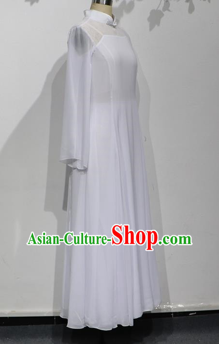Modern Dance Xunshan Line Dance Performance Costume Performance Costume White Dress Elegant Skirt Women Group Dance
