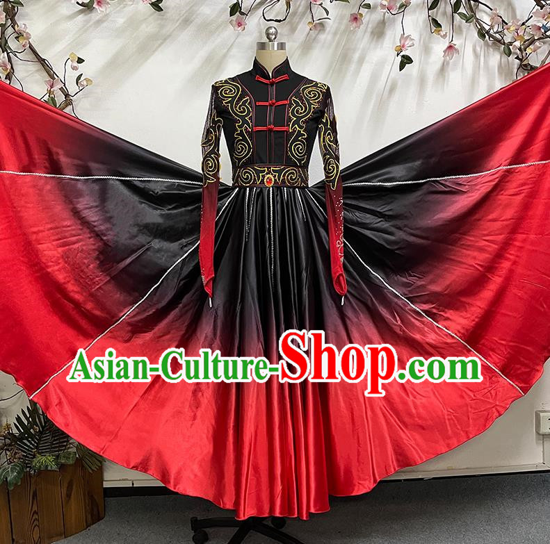 Art Test Big Skirt Ethnic Performance Costume China Mongolian Dance Art Test Practice Elegant Big Swing Costume