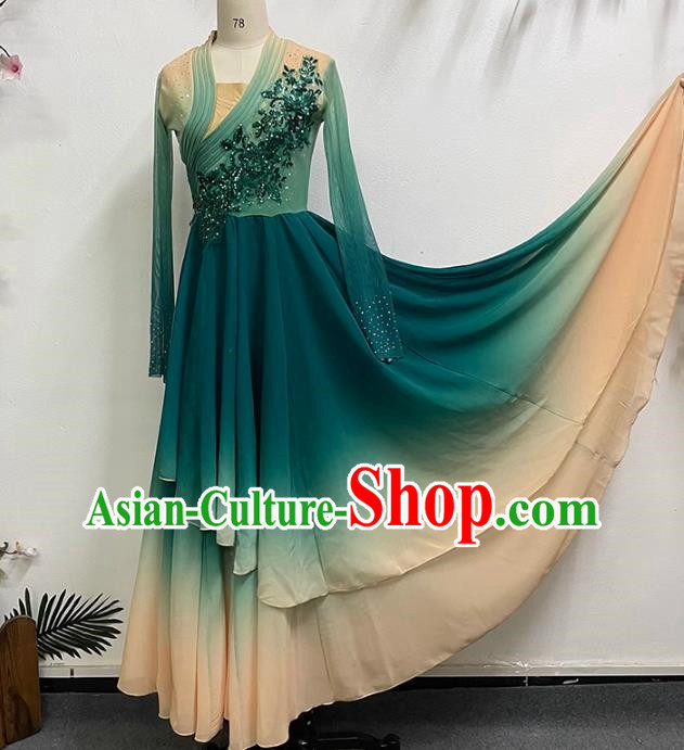 China Classical Dance Clothing Female Elegant Self Cultivation Large Skirt Gradient Color Performance Clothing Art Examination Clothing Performance Clothing