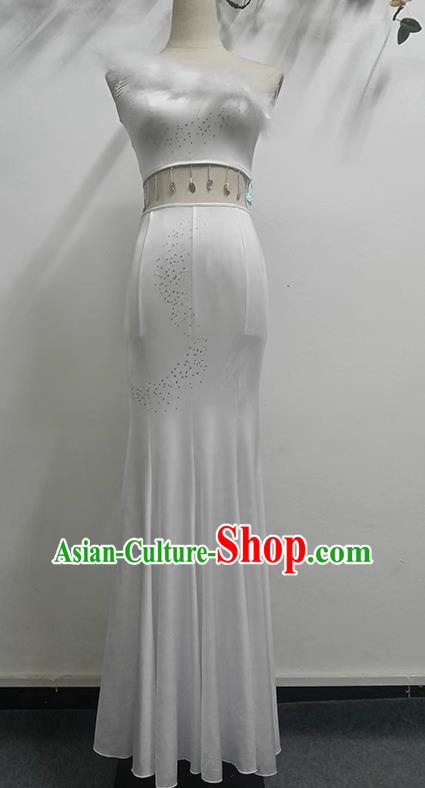 Taoli Cup Repertoire Yuebird Performance Costume Peacock Dance White Fishtail Skirt Bag Hip Art Test Female Dai Dance Costume