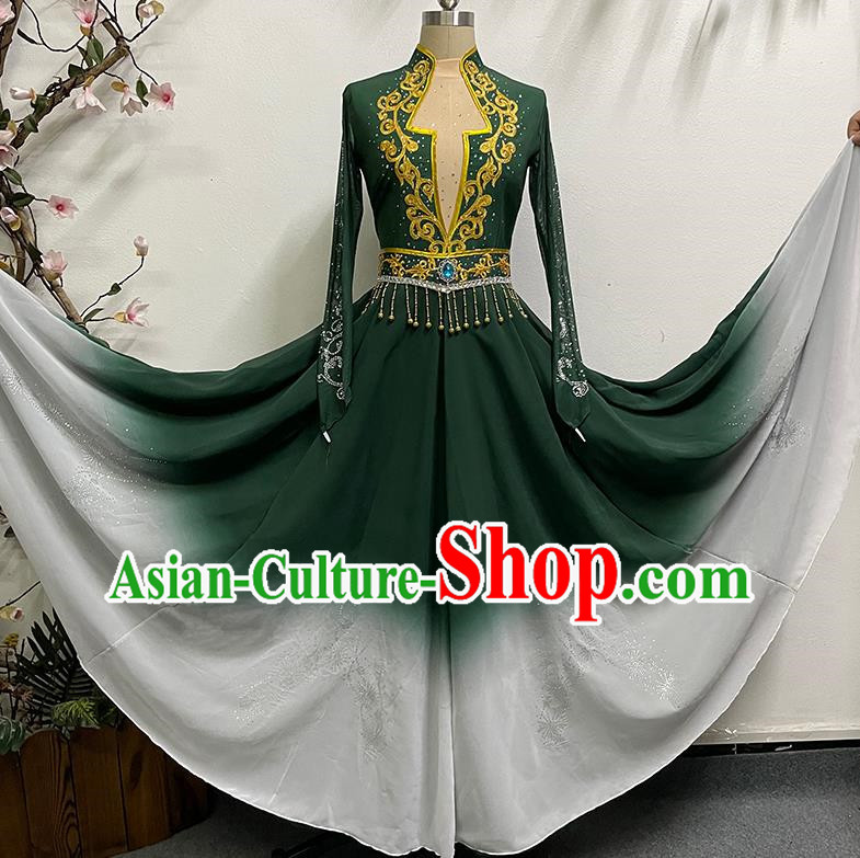 China Xinjiang Uyghur Dance Ethnic Swing Skirt Performance Costumes Women Grading Practice Costumes Uyghur Stage