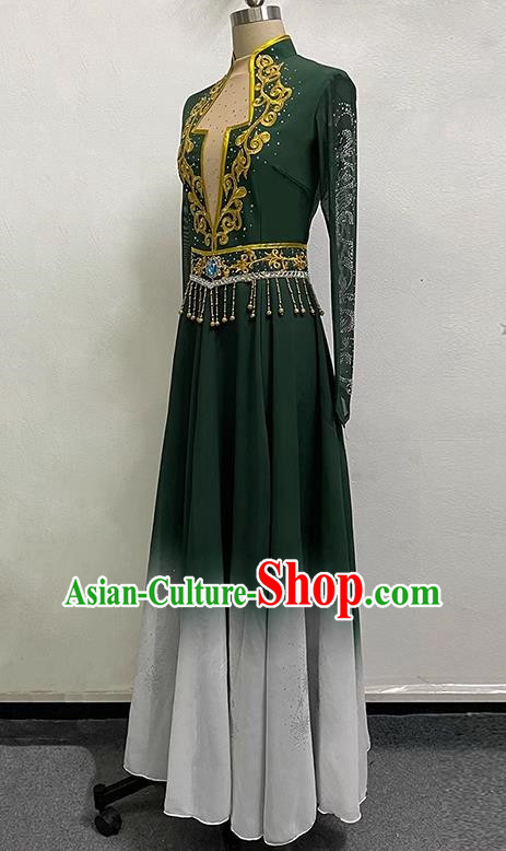 China Xinjiang Uyghur Dance Ethnic Swing Skirt Performance Costumes Women Grading Practice Costumes Uyghur Stage