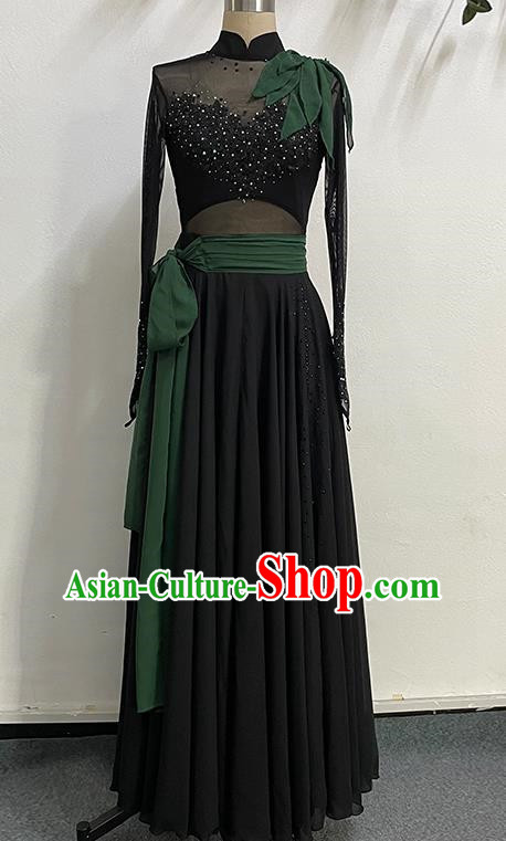 China Classical Elegant Long Skirt Big Swing Self Cultivation Practice Skills Test Dance Modern Performance Clothing Female