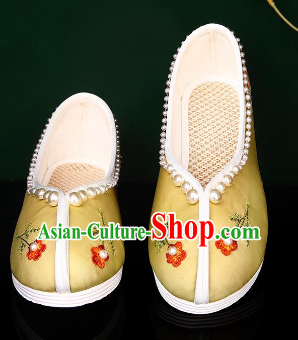 Women Hanfu Silk Embroidered Cloth Shoes