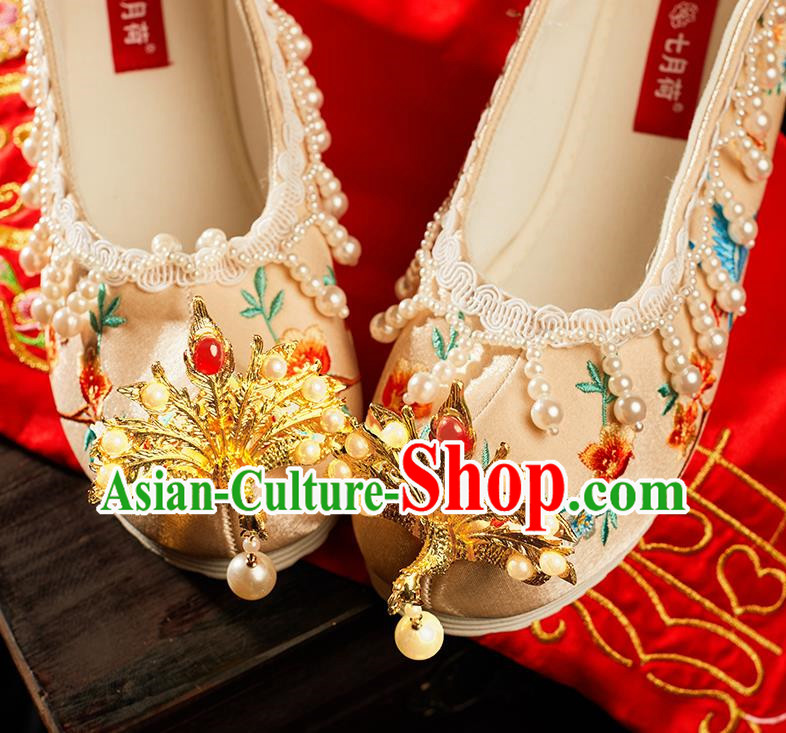 Golden Luxury Wedding Shoes Antique Wedding Shoes