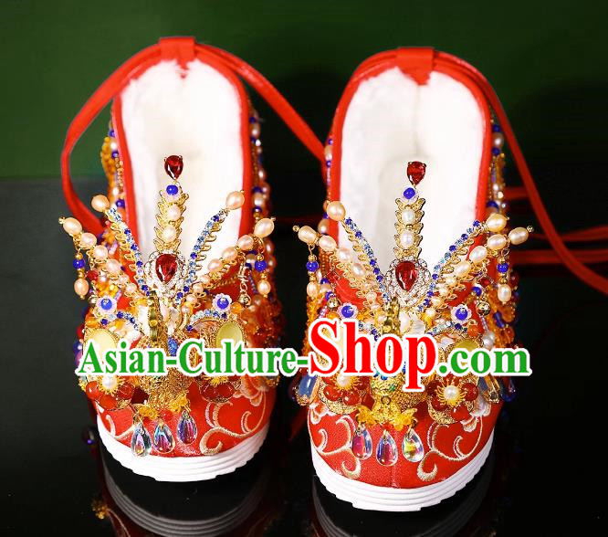 Phoenix Wedding Shoes Heavy Industry Embroidered Shoes Wedding Shoes Women Chinese Style