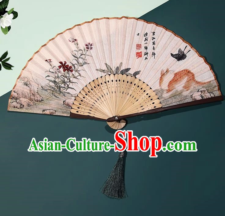 Ancient Fan Folding Fan Chinese Style Folding Retro Hanfu Cheongsam Catwalk Dance