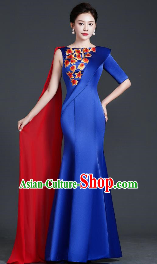 Chinese Design High End Mermaid Evening Dress Guzheng Adult Chorus Clothing Annual Meeting Dress Catwalk Costume