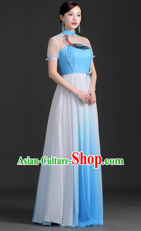 Chinese Design Improved Catwalk Cheongsam Costumes Chorus Performance Dress Adult Dress