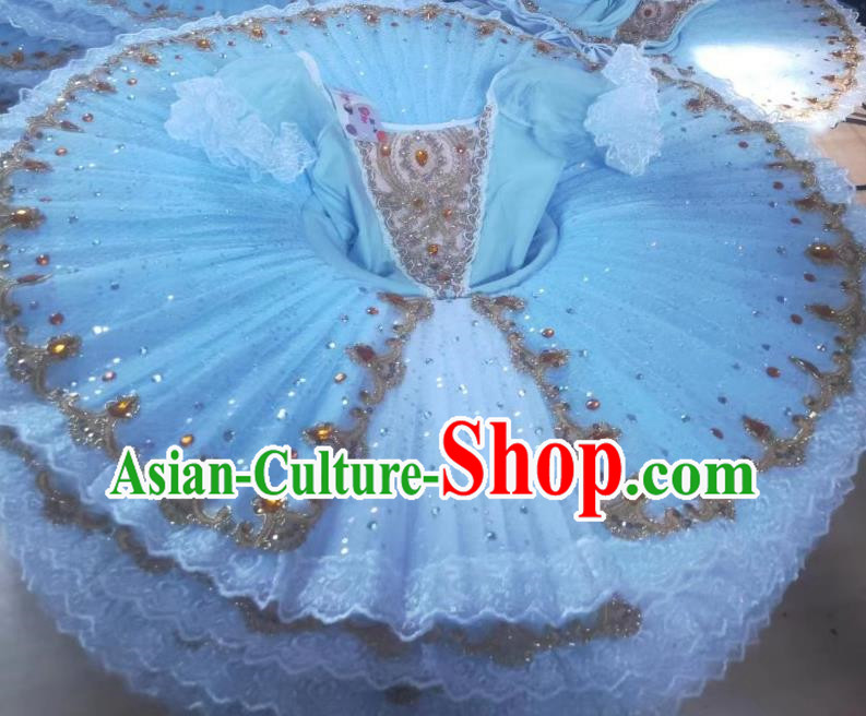 Children Ballet Skirt Girls Light Blue Sequined TUTU Skirt Kindergarten Performance Costume Fluffy Gauze Skirt
