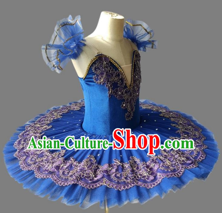 Professional Ballet Skirt Girls TUTU Skirt Sleeping Beauty Little Swan Costume Blue Performance Costume