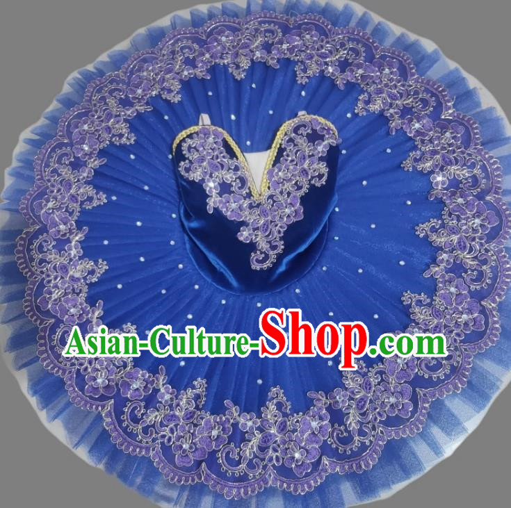 Professional Ballet Skirt Girls TUTU Skirt Sleeping Beauty Little Swan Costume Blue Performance Costume