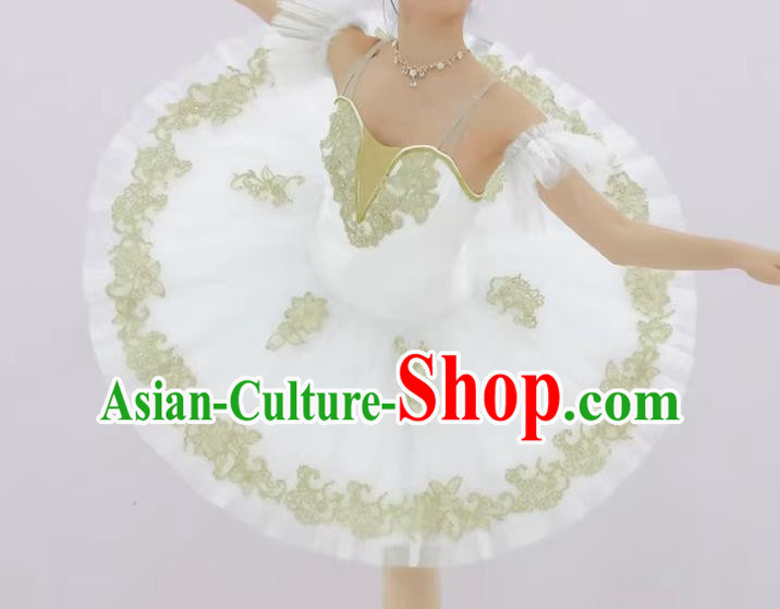 White Tutu Skirt Four Little Swan Lake Children Tutu Gauze Skirt Competition Shows Adult Ballet Costumes