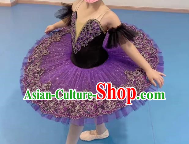 Professional Swan Lake Dance Performance Costumes Children Ballet Skirt Girls Tutu Skirt Lilac Sleeping Beauty Costumes