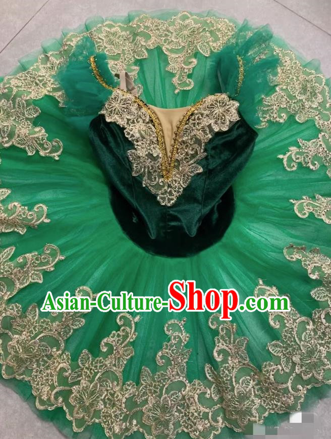 Ballet TUTU Skirt Children Emerald Little Swan Tutu Skirt Professional Girls Swan Lake Dance Costume