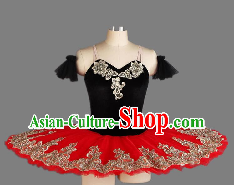 Children Professional Ballet Skirt Red Don Quixote Ballet Costume Competition Swan Lake TUTU Fluffy Gauze Skirt