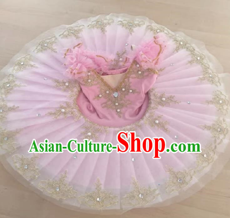 Pink Ballet Skirt TUTU Children Tutu Skirt Swan Lake Dance Sling Gauze Skirt Little Swan Female Performance Costume